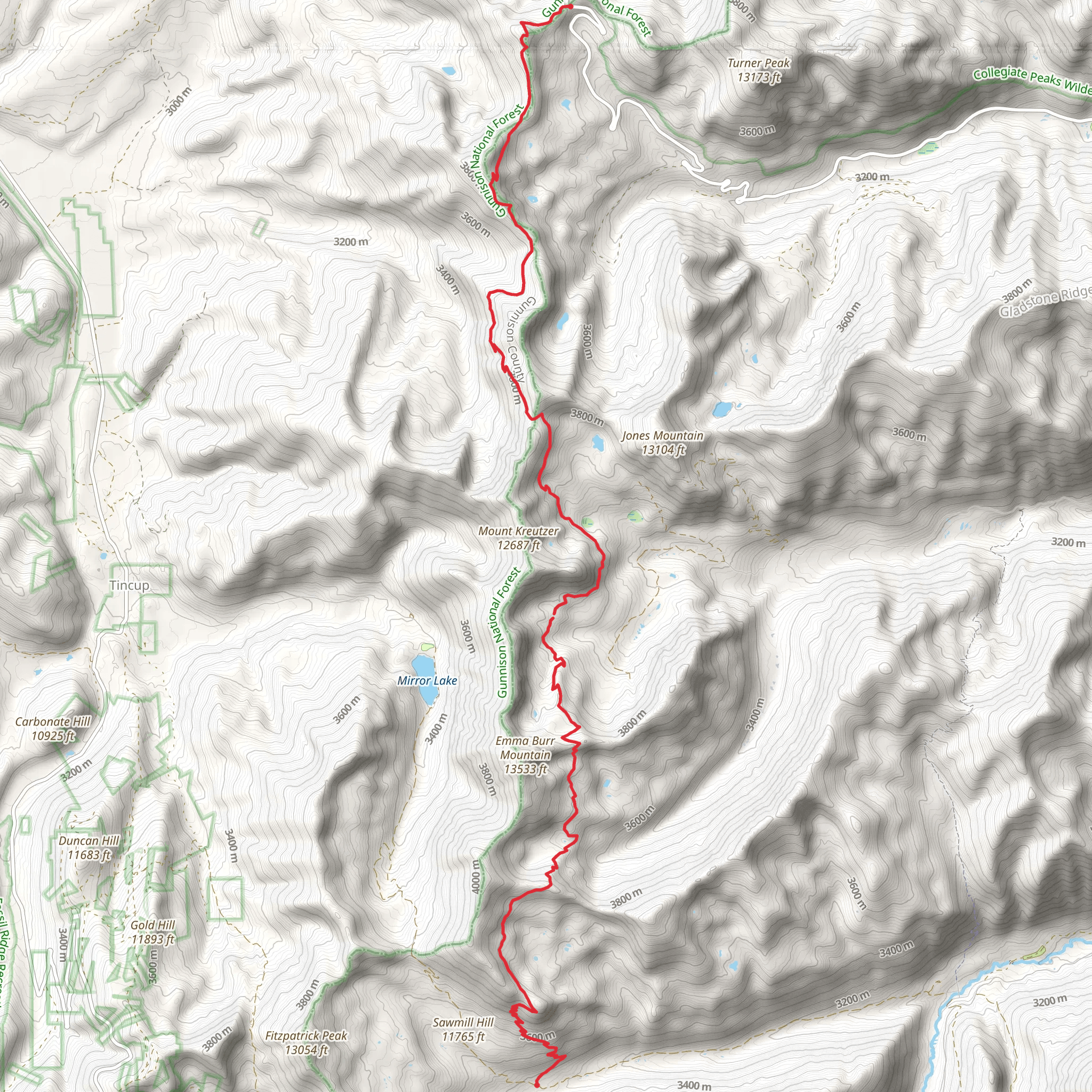 Cottonwood South Trail mobile static map