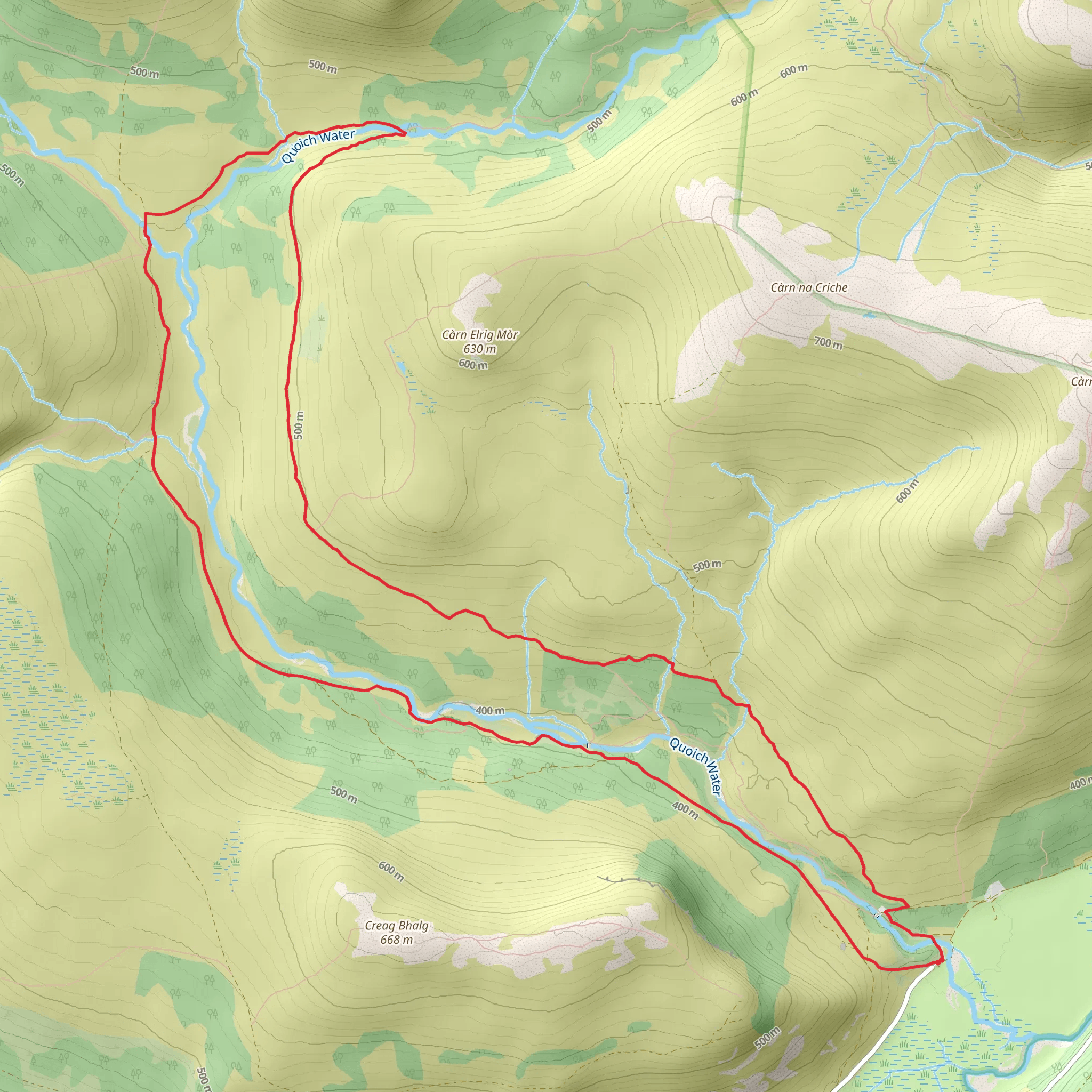 Quoich Valley Loop mobile static map
