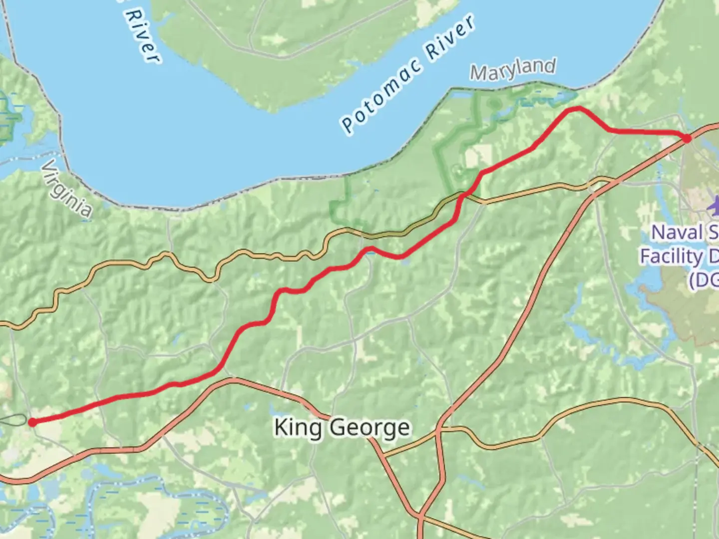 An image depicting the trail Dahlgren Railroad Heritage Trail and its surrounding area.