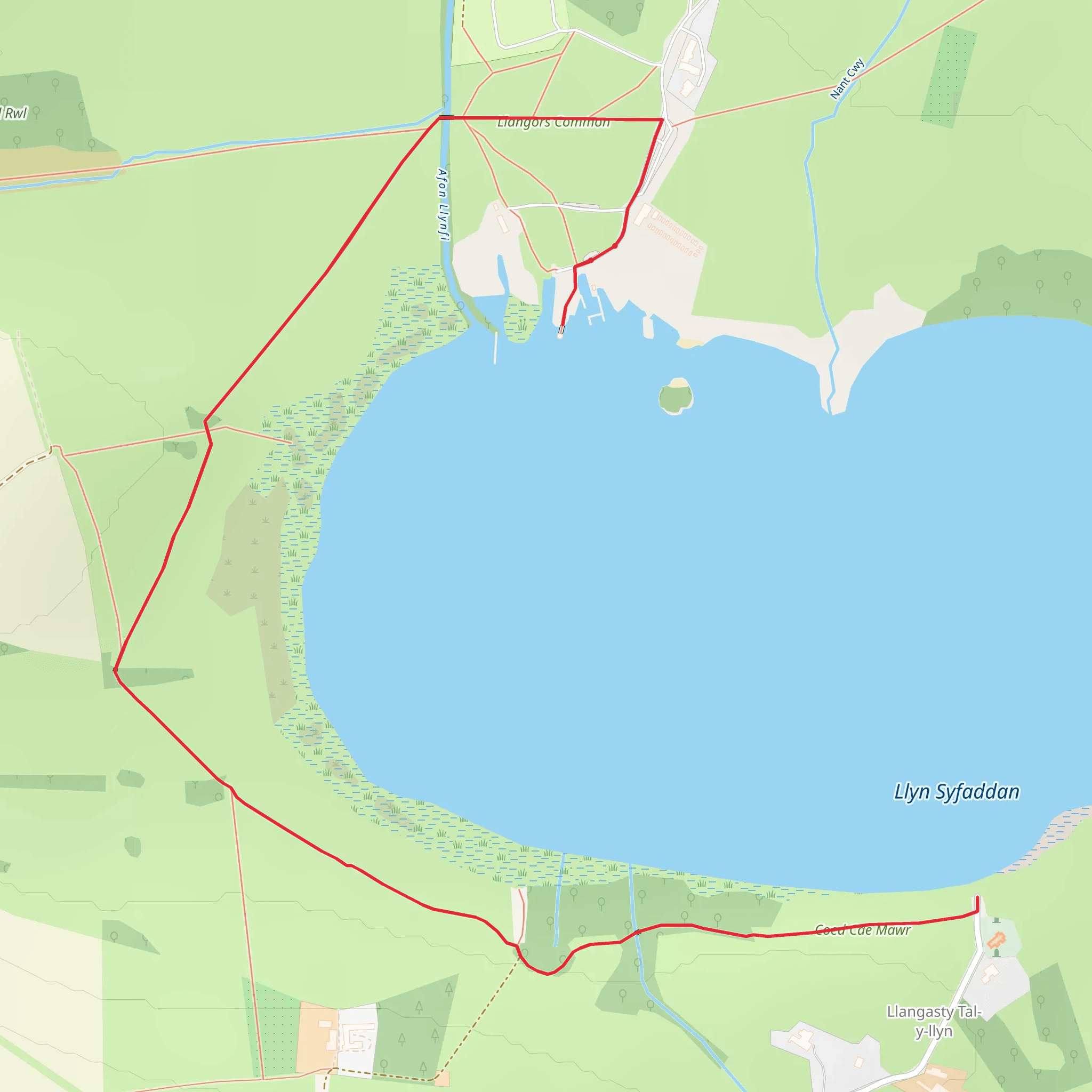 Llangorse Lake Walk mobile static map