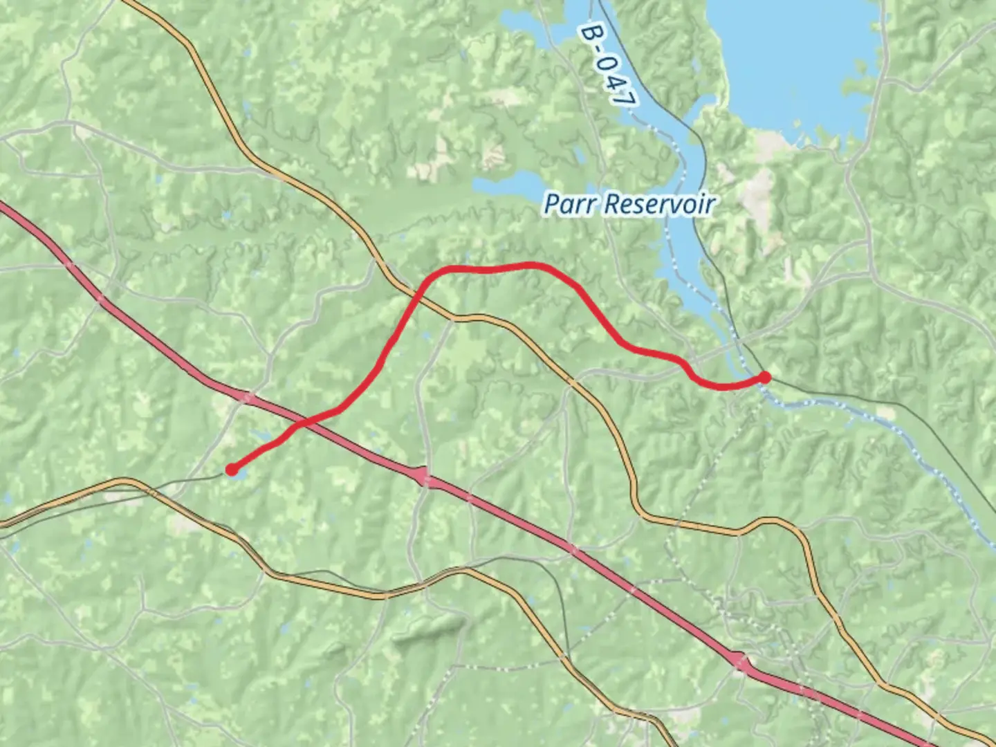 An image depicting the trail Peak to Prosperity Passage - Palmetto Trail and its surrounding area.