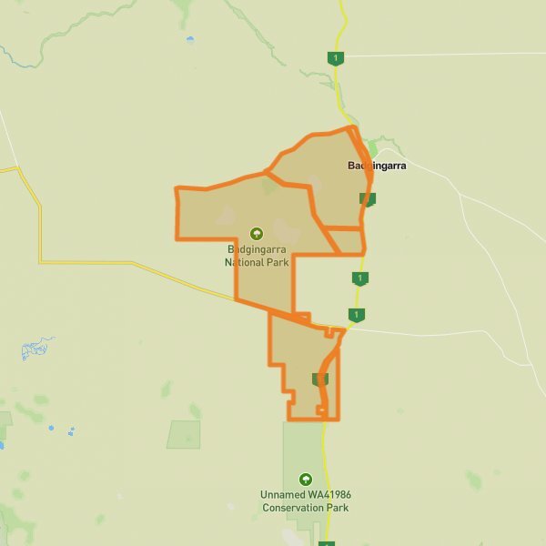 Badgingarra National Park mobile static map