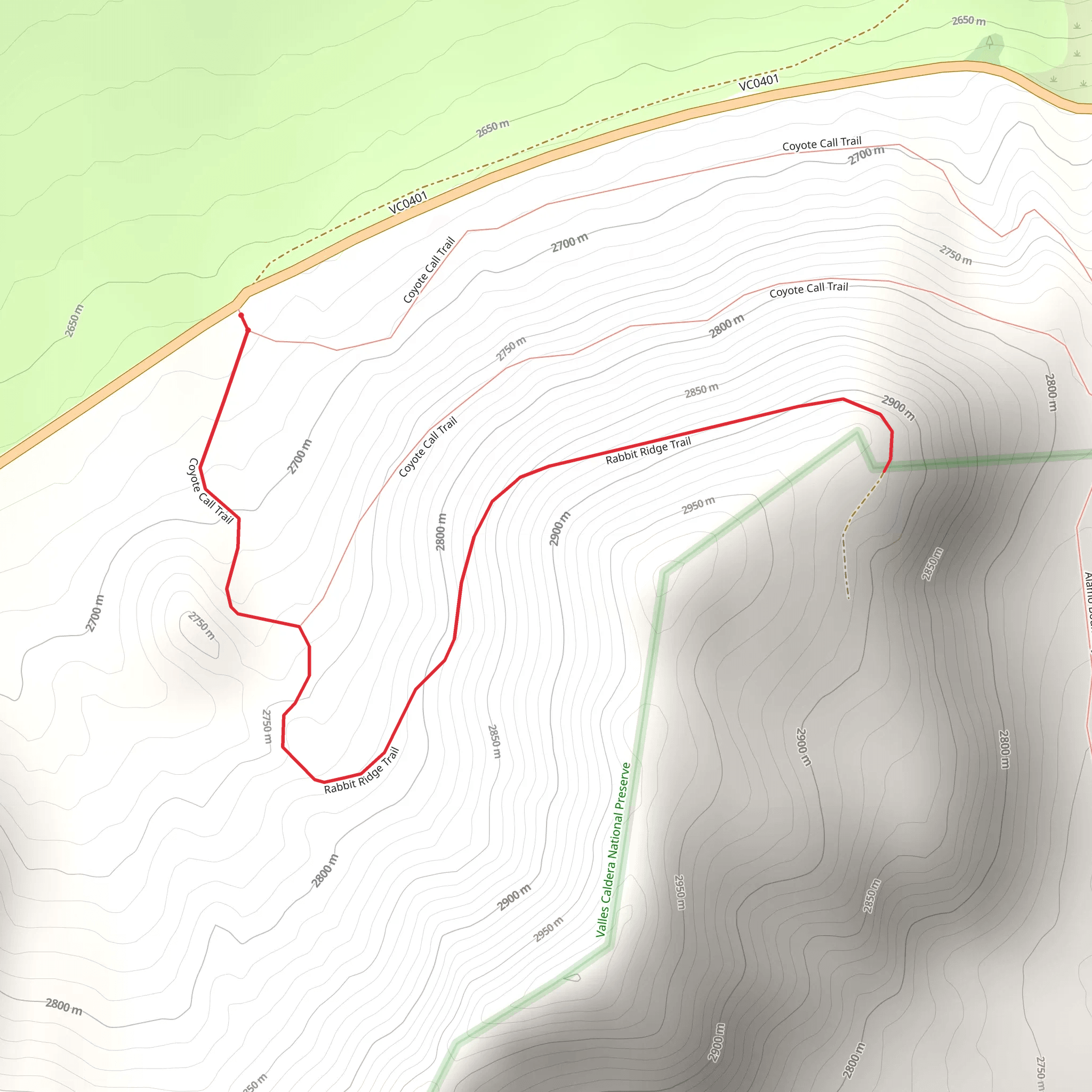 Rabbit Ridge Trail mobile static map