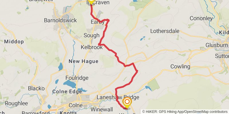 Pendle Way stage 2 Map