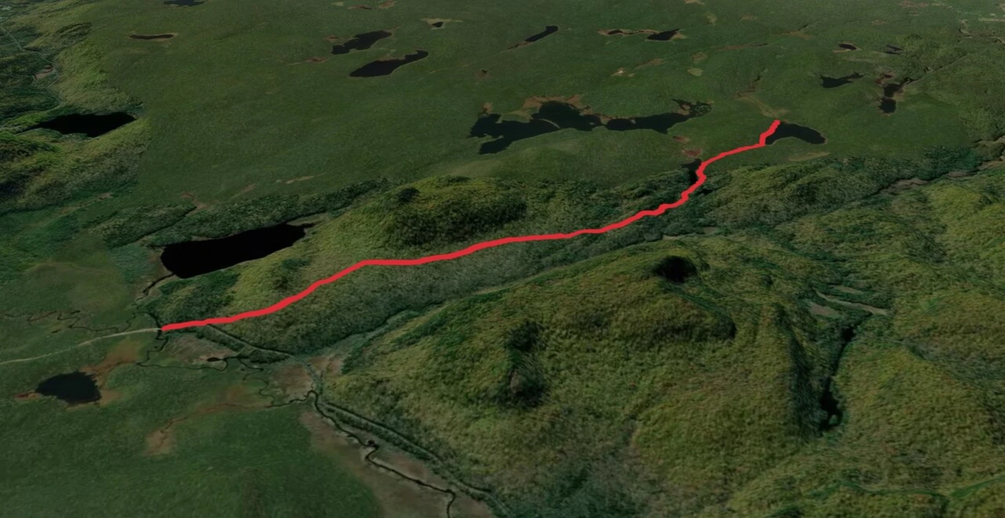 An image depicting the trail Dexter Lake Trail and its surrounding area.