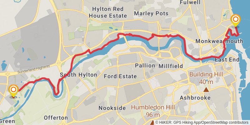 Consett and Sunderland Railway Path stage 3 Map