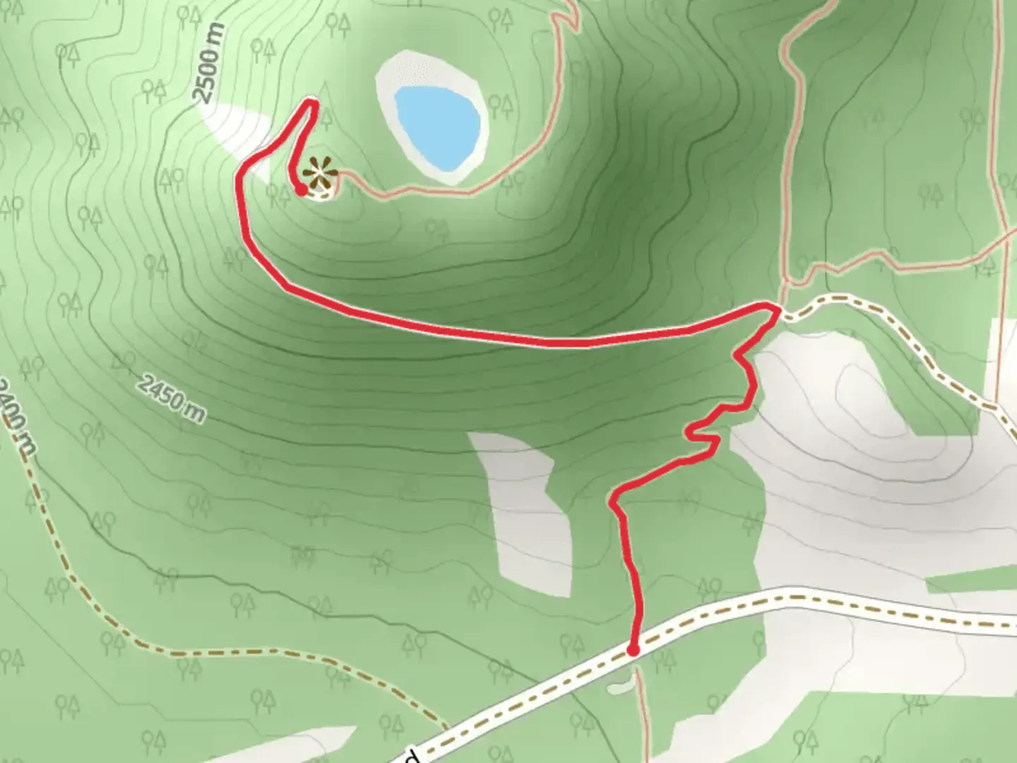 An image depicting the trail Lake Mountain via Los Burros Trail and its surrounding area.