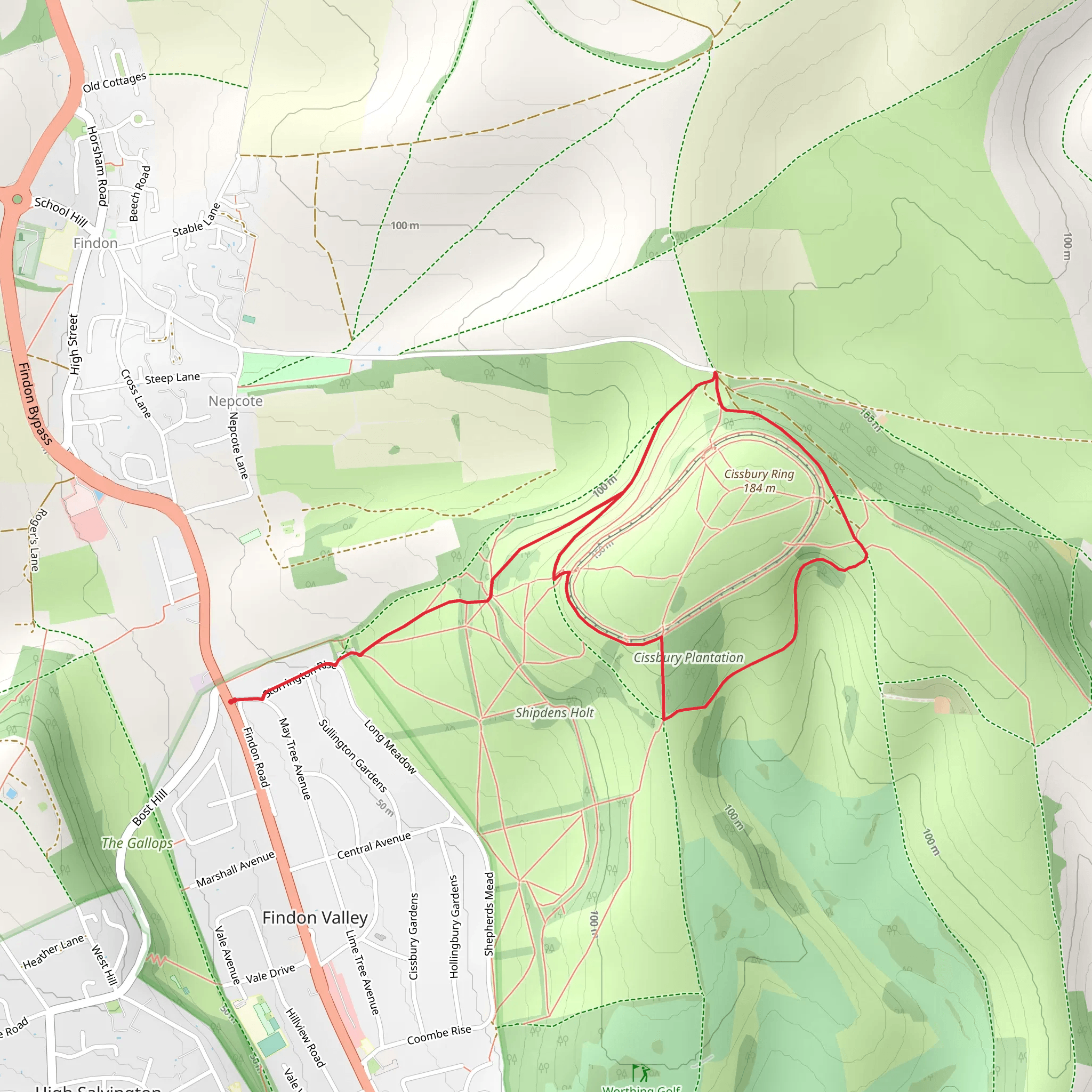 Cissbury Ring mobile static map