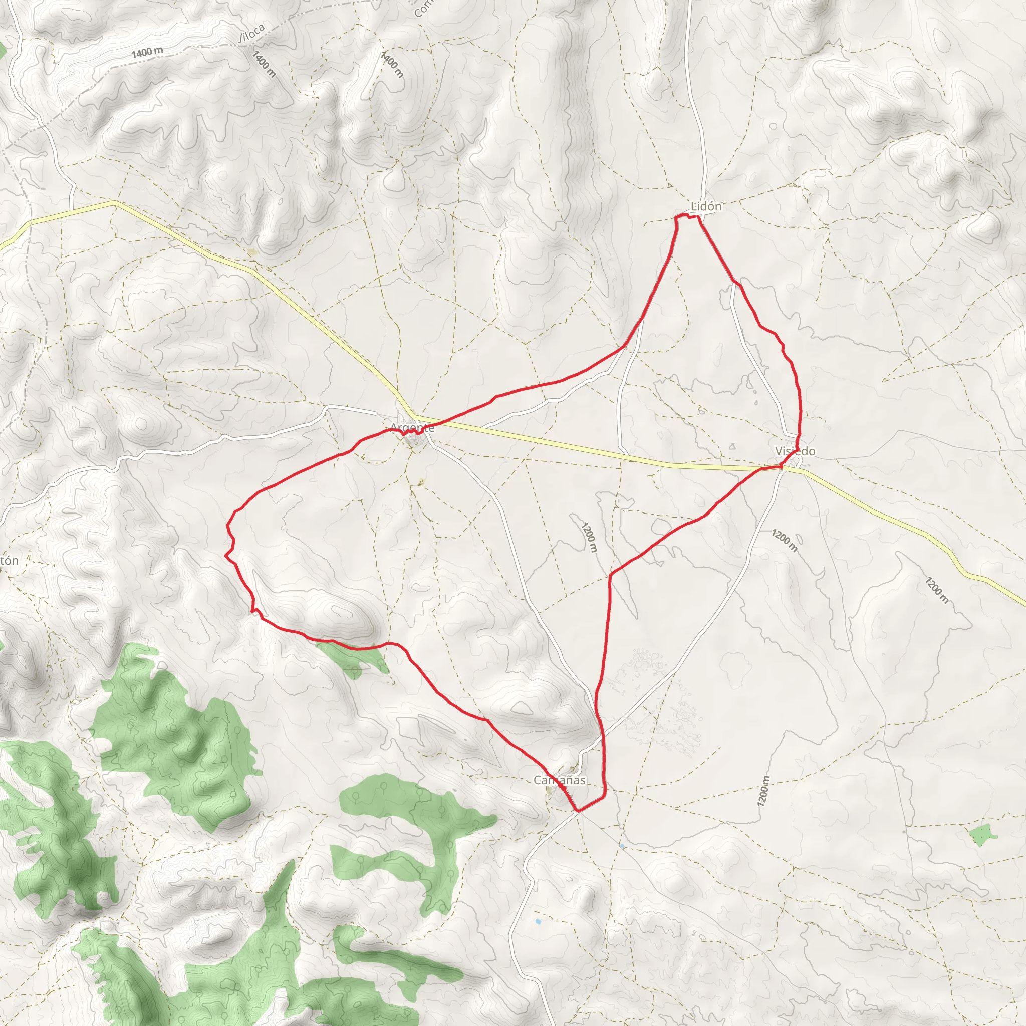 Route of the Hermitages of Campo Visiedo PR TE 050b mobile static map