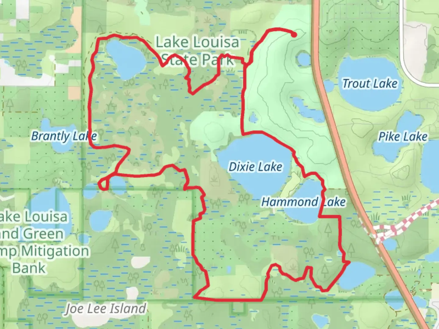 An image depicting the trail Bear Lake, Dixie Lake and Hammond Lake Loop and its surrounding area.