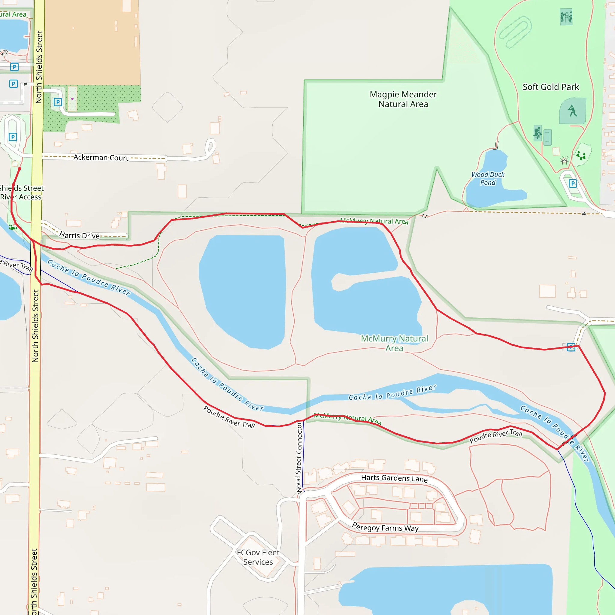 Poudre Trail Loop mobile static map