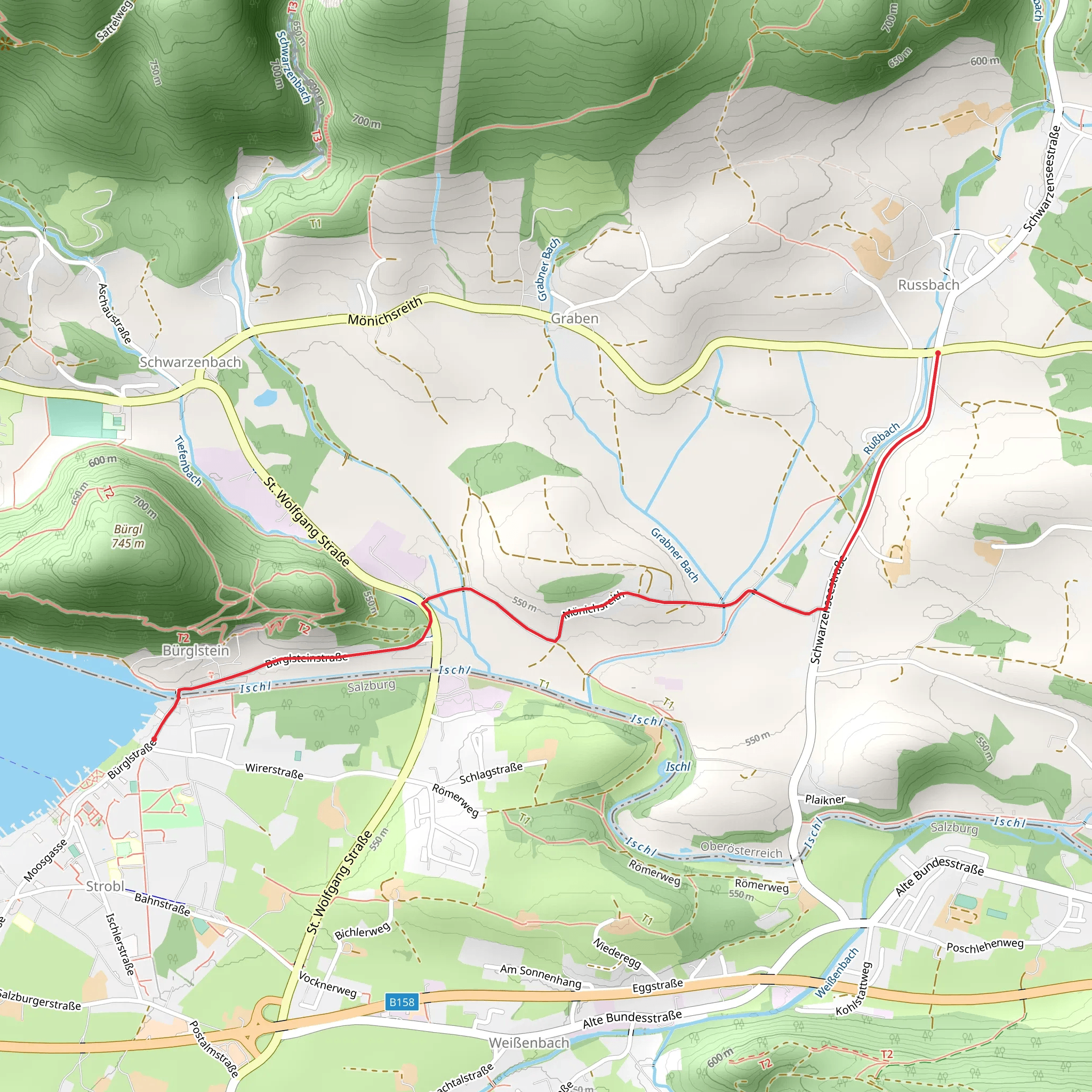 Rußbach to Strobl mobile static map