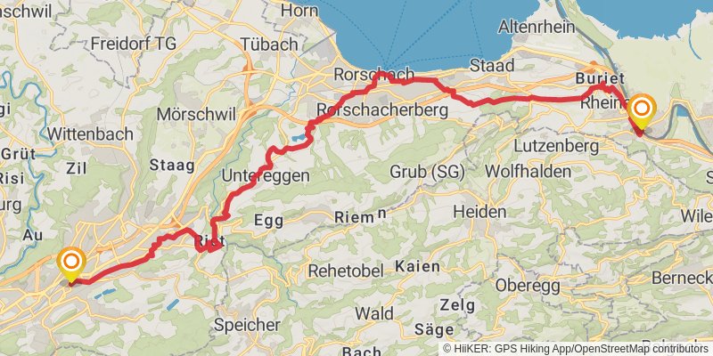 Camino Rheineck - Geneva stage 1 Map