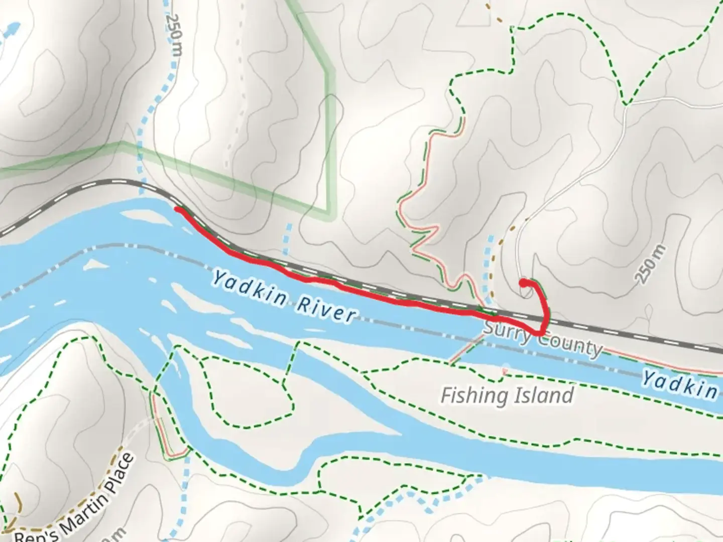 An image depicting the trail Bean Shoals Canal Trail and its surrounding area.