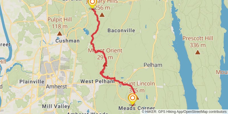 Metacomet-monadnock Trail stage 6 Map