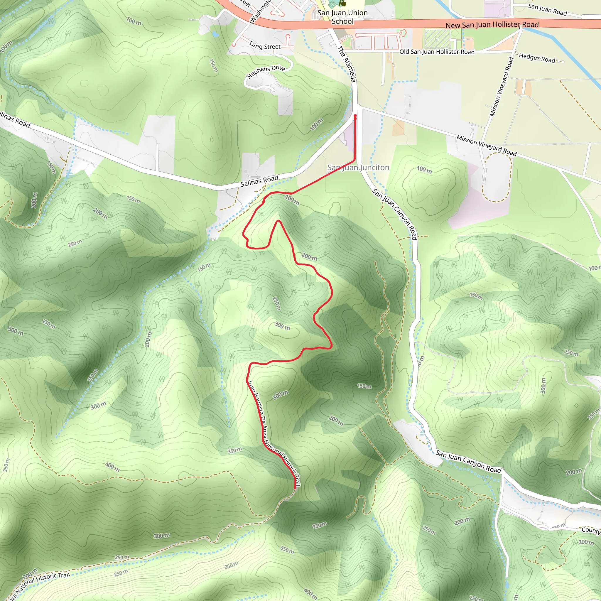 Juan Bautista De Anza National Historic Trail mobile static map