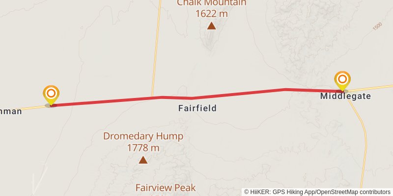 American Discovery Trail North Route stage 345 Map