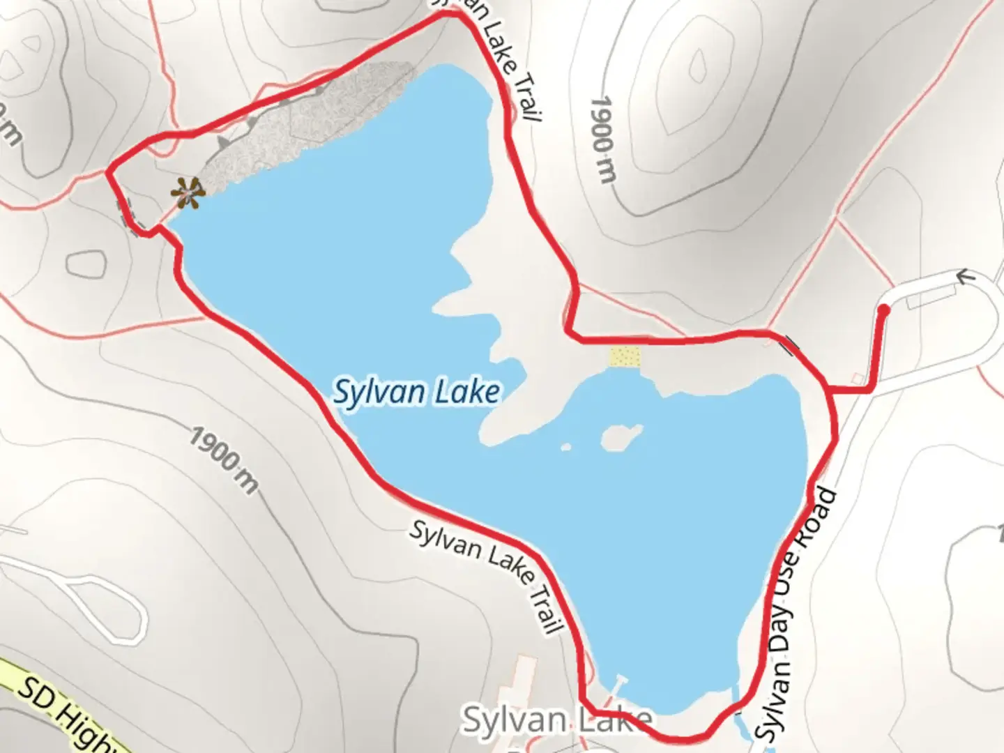 An image depicting the trail Sylvan Lake Loop Trail and its surrounding area.