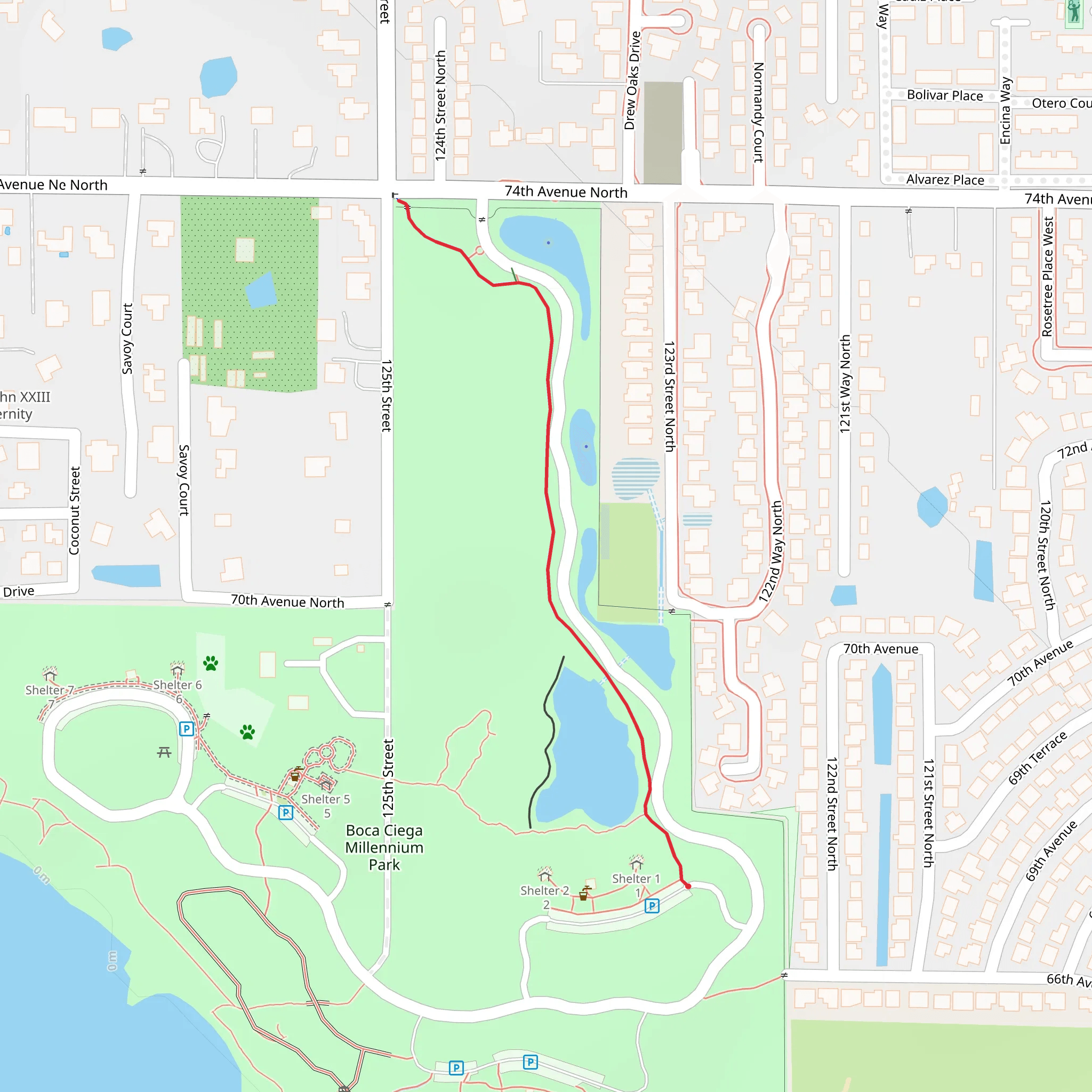 Boca Ciega Millennium Park Walk mobile static map