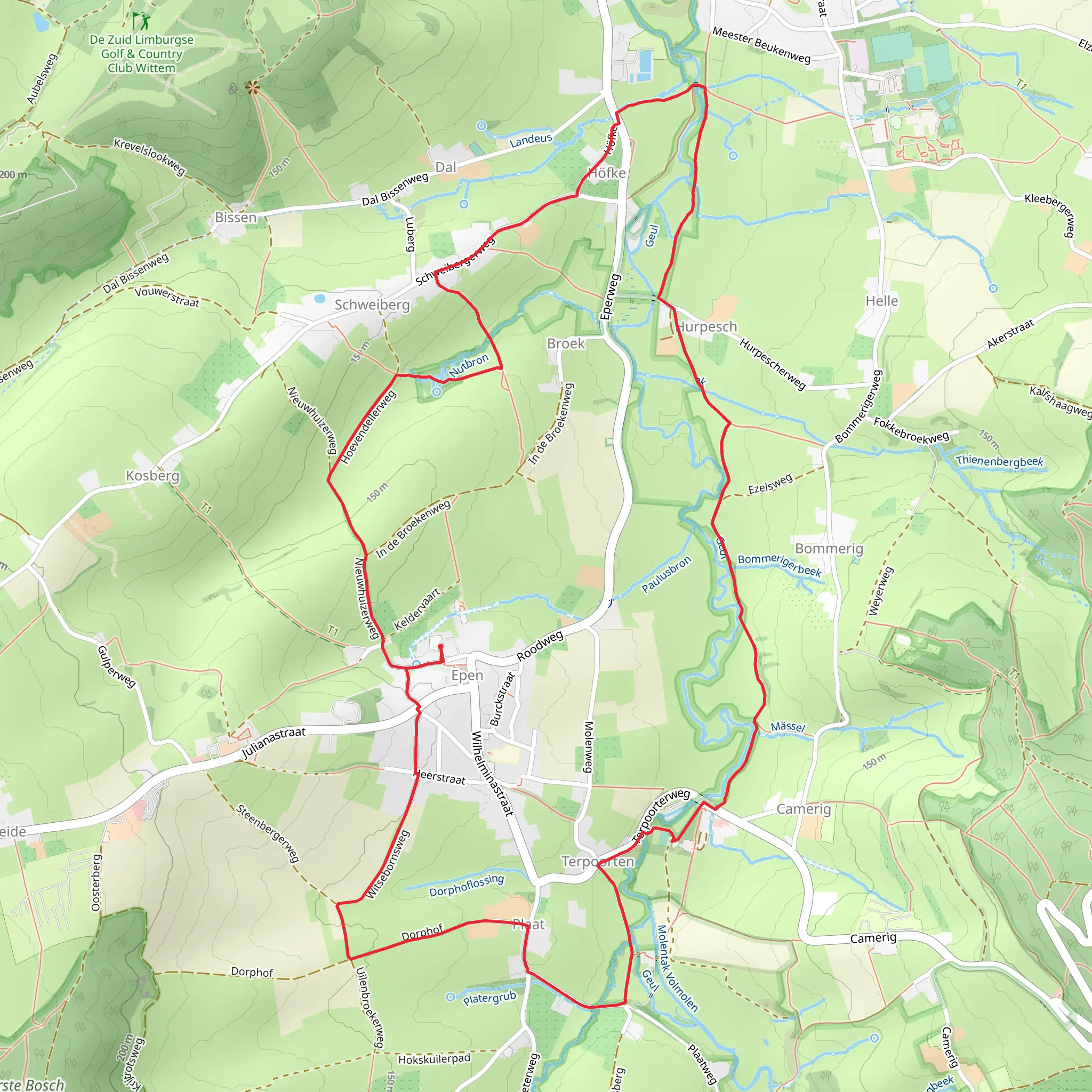 Schweiberg via Goehltal Route and Epen Bronnenland Rood Loop mobile static map