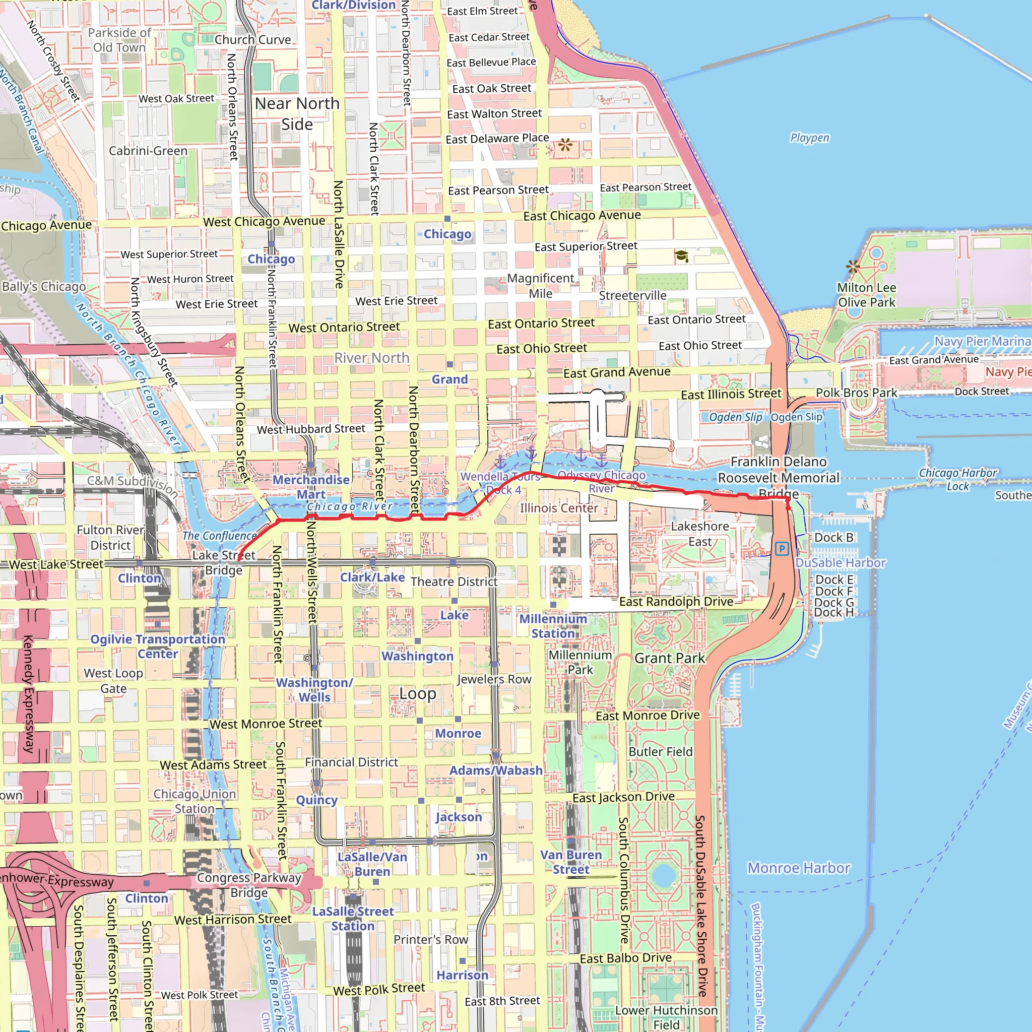 Chicago Riverwalk mobile static map