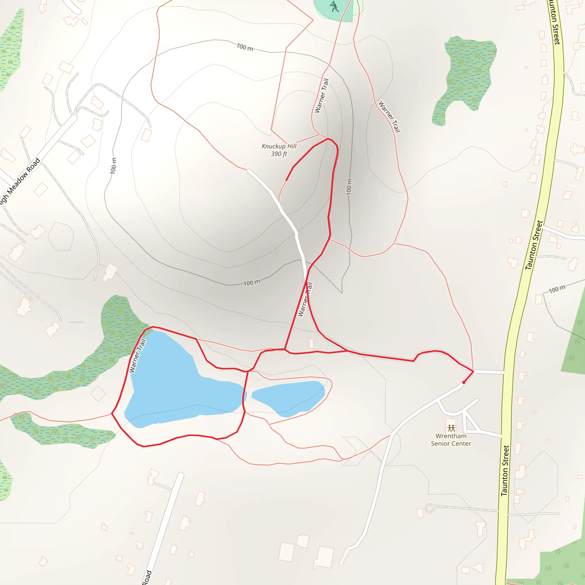 Knuckup Hill and Warner Trail Loop mobile static map