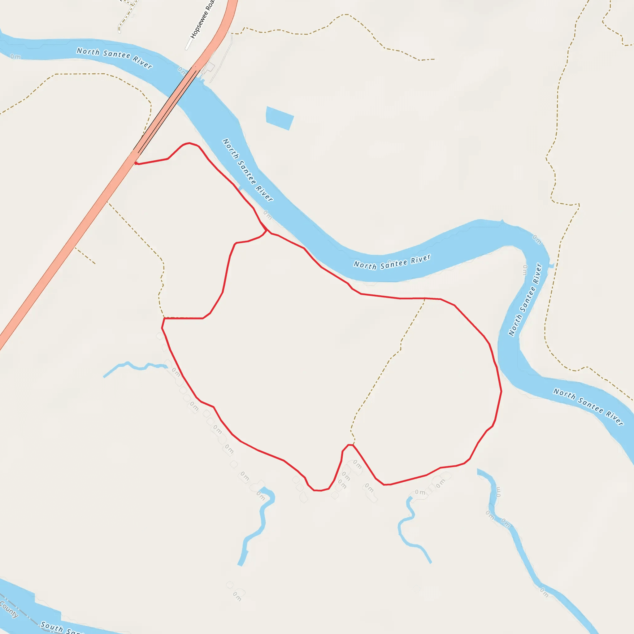 Santee Delta Recreation Area Loop mobile static map