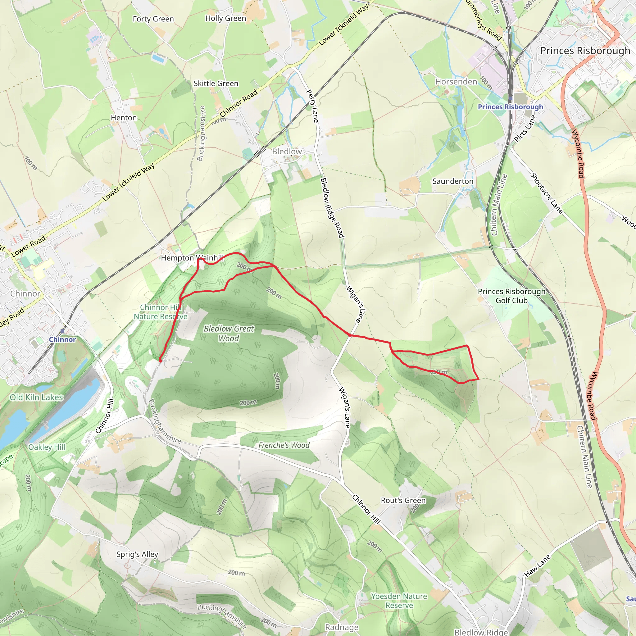 Wain Hill and Lodge Hill Walk mobile static map