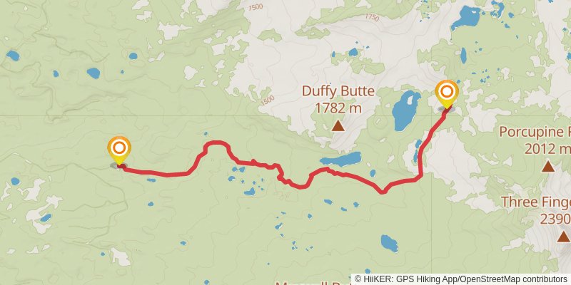 Dixie Lakes via Duffy Lakes Trail stage 2 Map