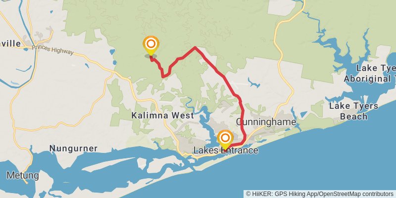 Gippsland Lakes Discovery Trail stage 2 Map
