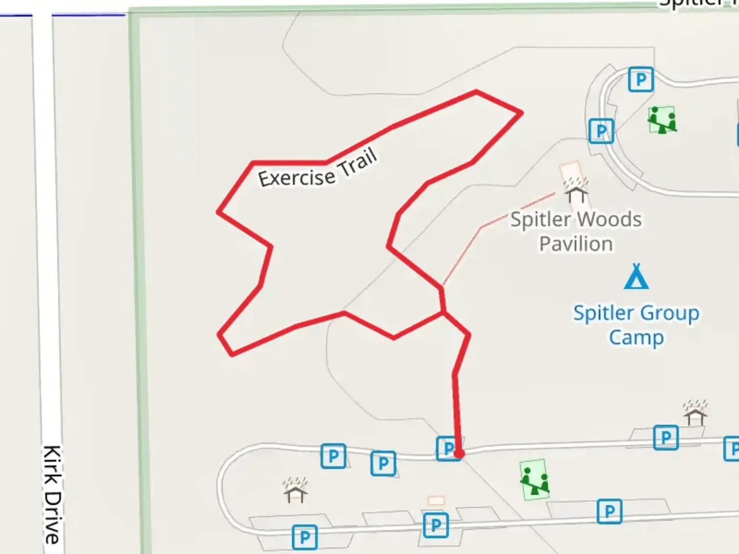 An image depicting the trail Exercise Loop Trail and its surrounding area.