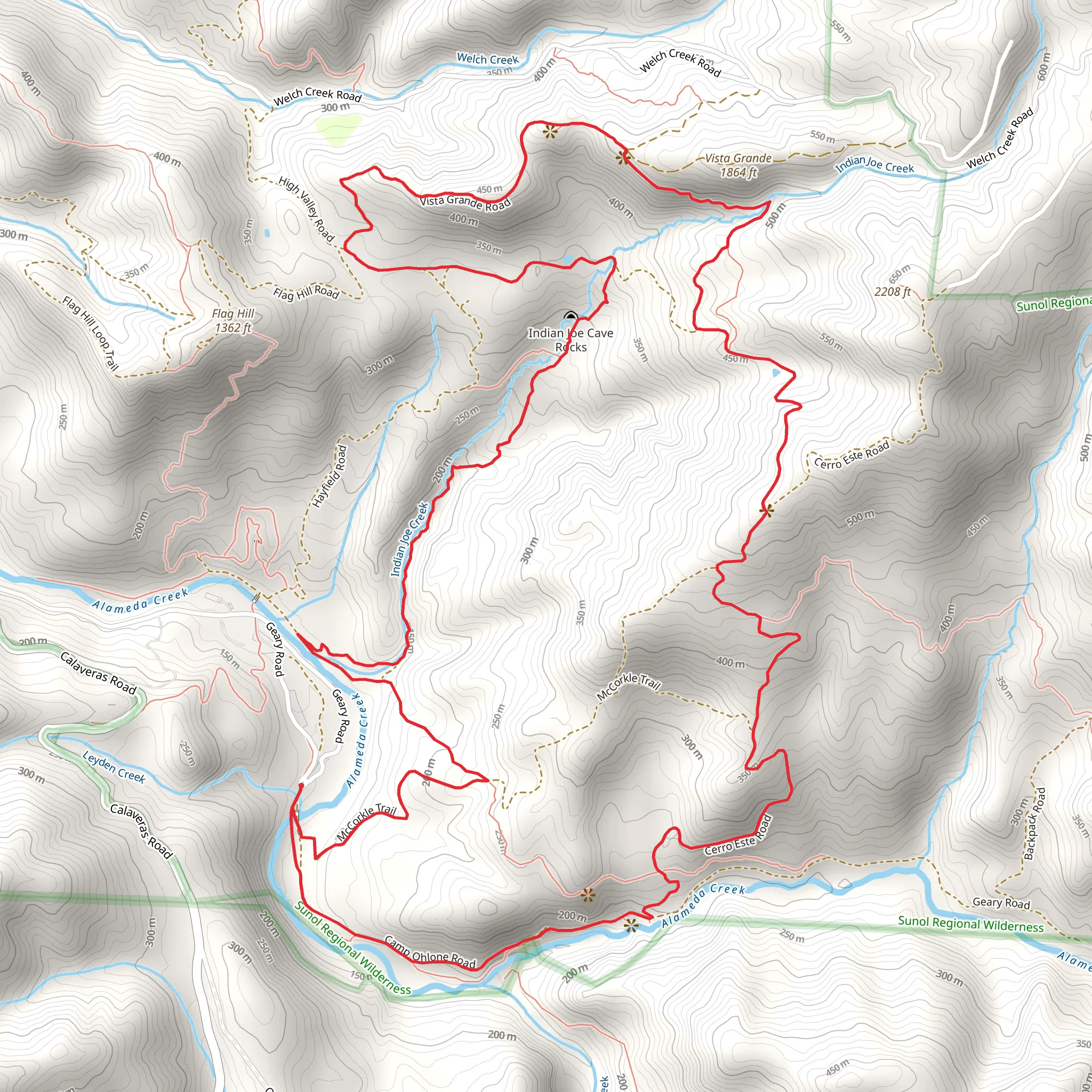 McCorkle Trail, Indian Joe Creek Trail and Cerro Este Road Loop mobile static map