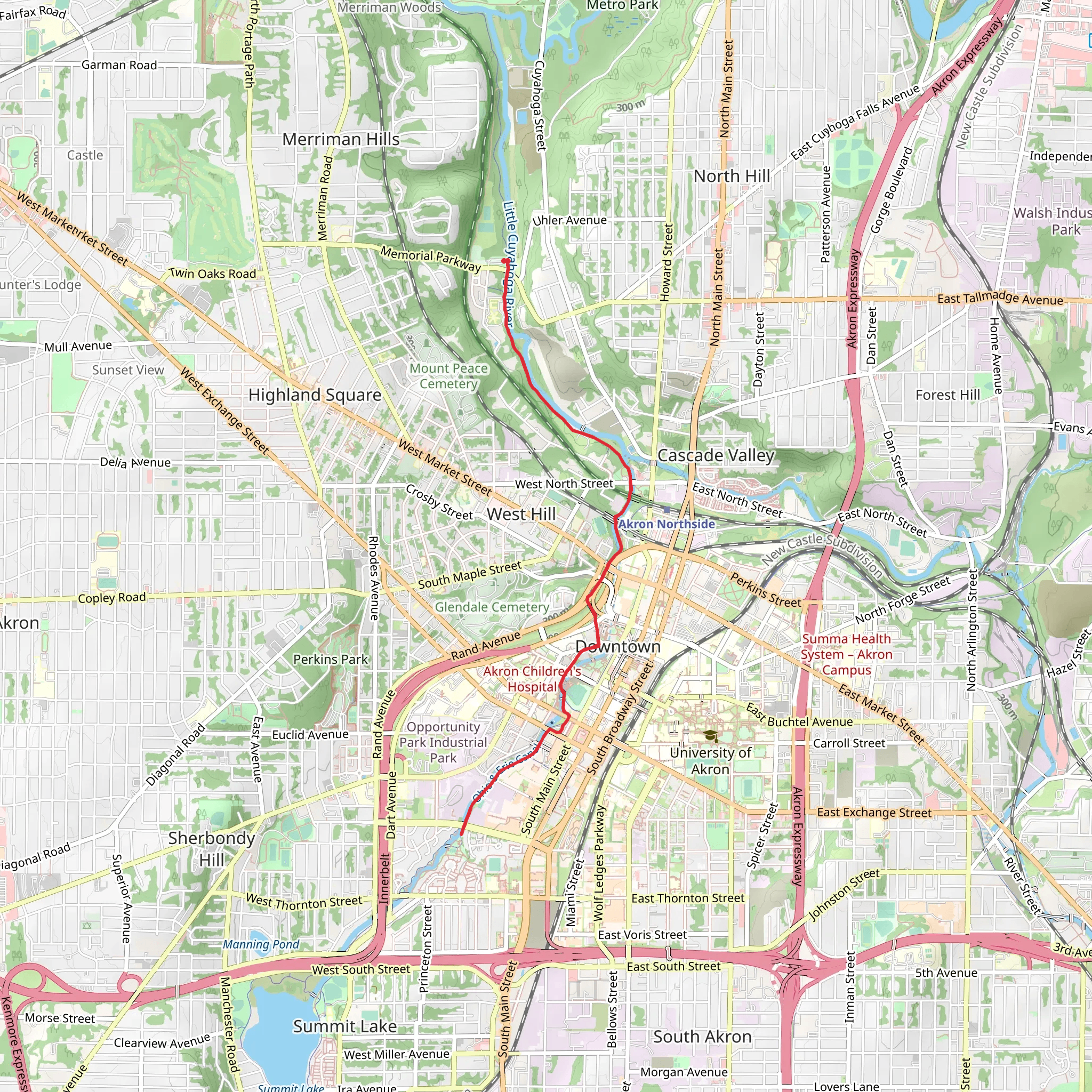 Ohio and Erie Canal Towpath Trail - Canyon Trail Park mobile static map