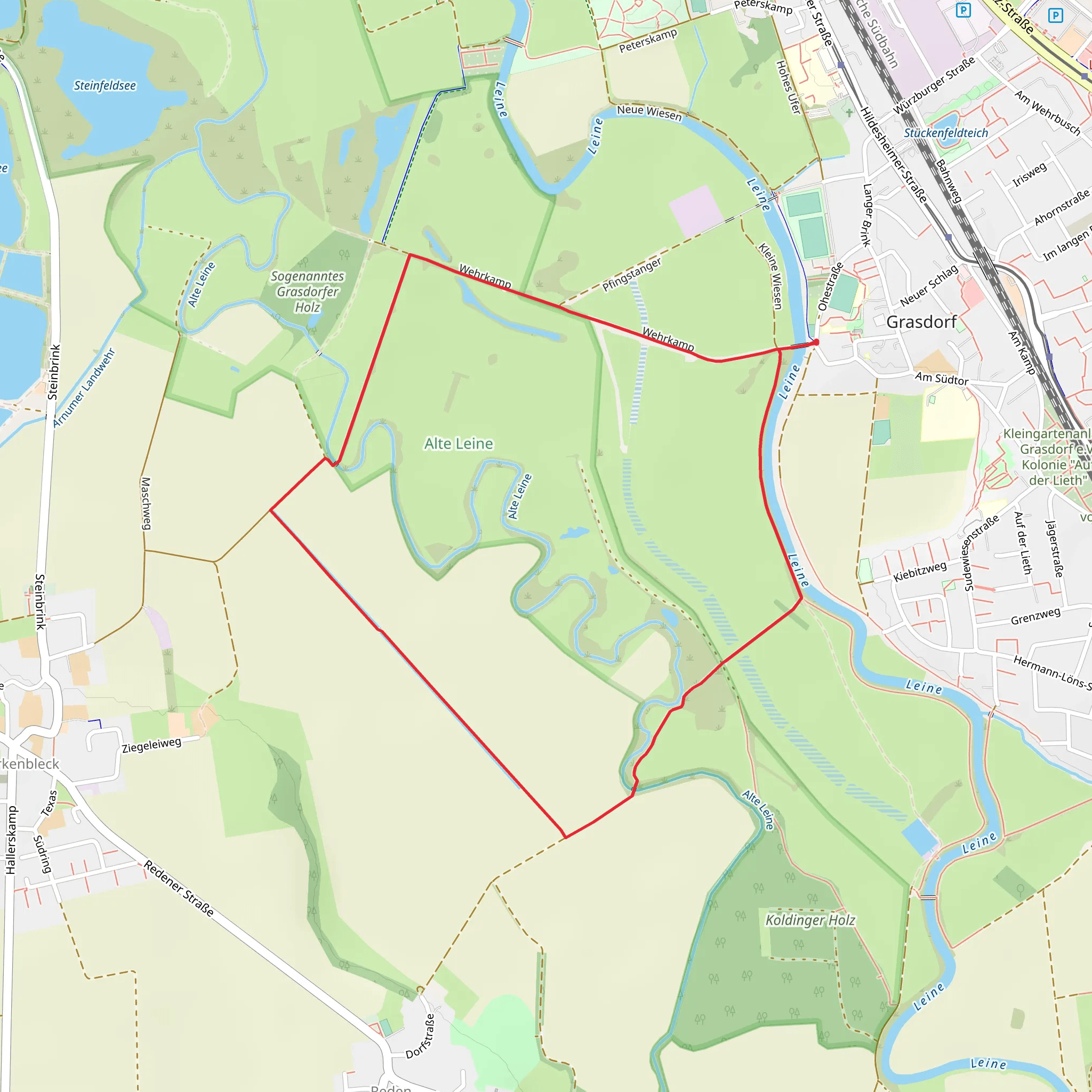 Leine via Harkenblecker Furt mobile static map