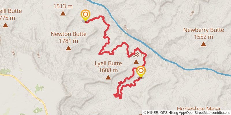 East Tonto Trail via New Hance Trail stage 3 Map