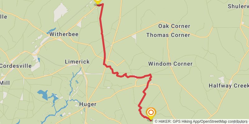 Swamp Fox - Palmetto Trail stage 2 Map
