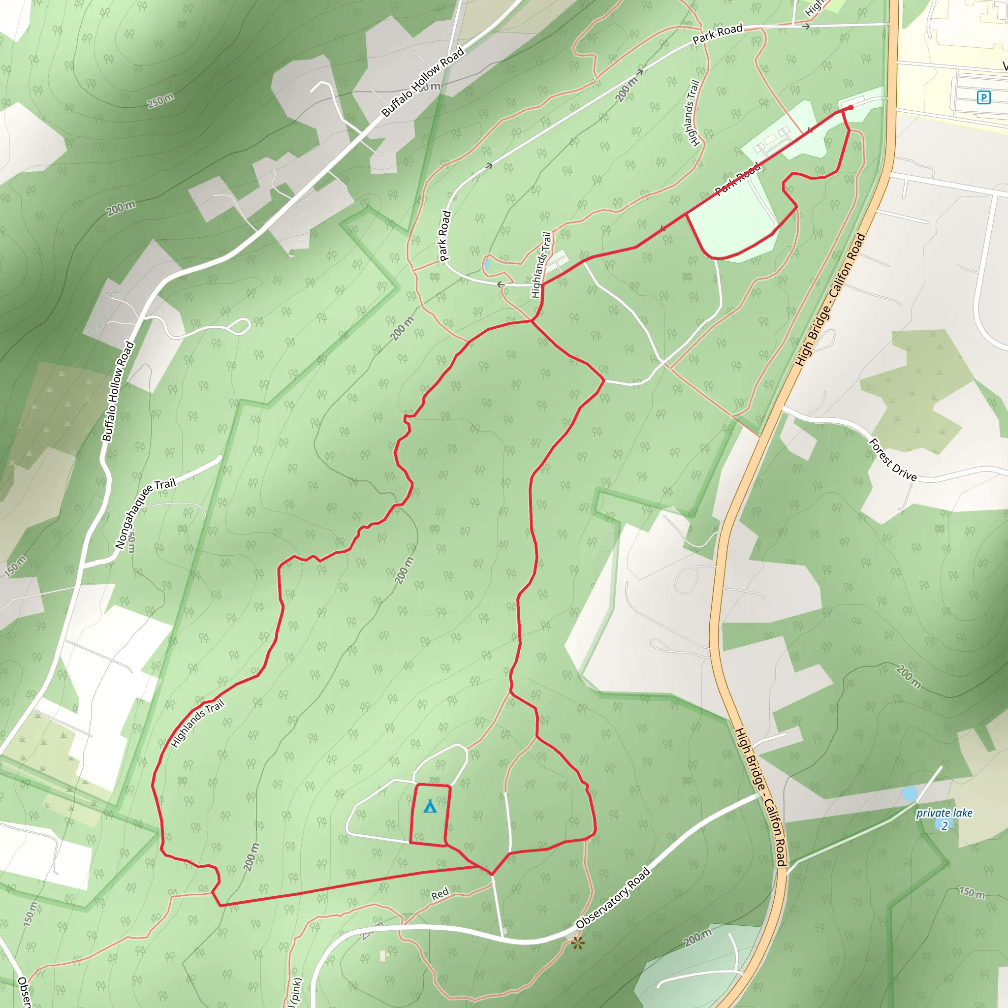 NJ State Long Trail and Highlands Loop Trail mobile static map