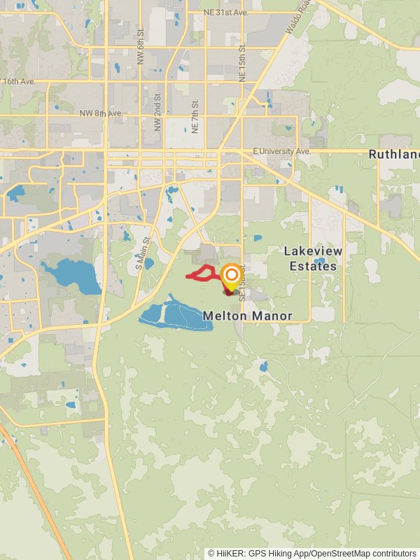 Sinkhole Pond via East Trail mobile static map