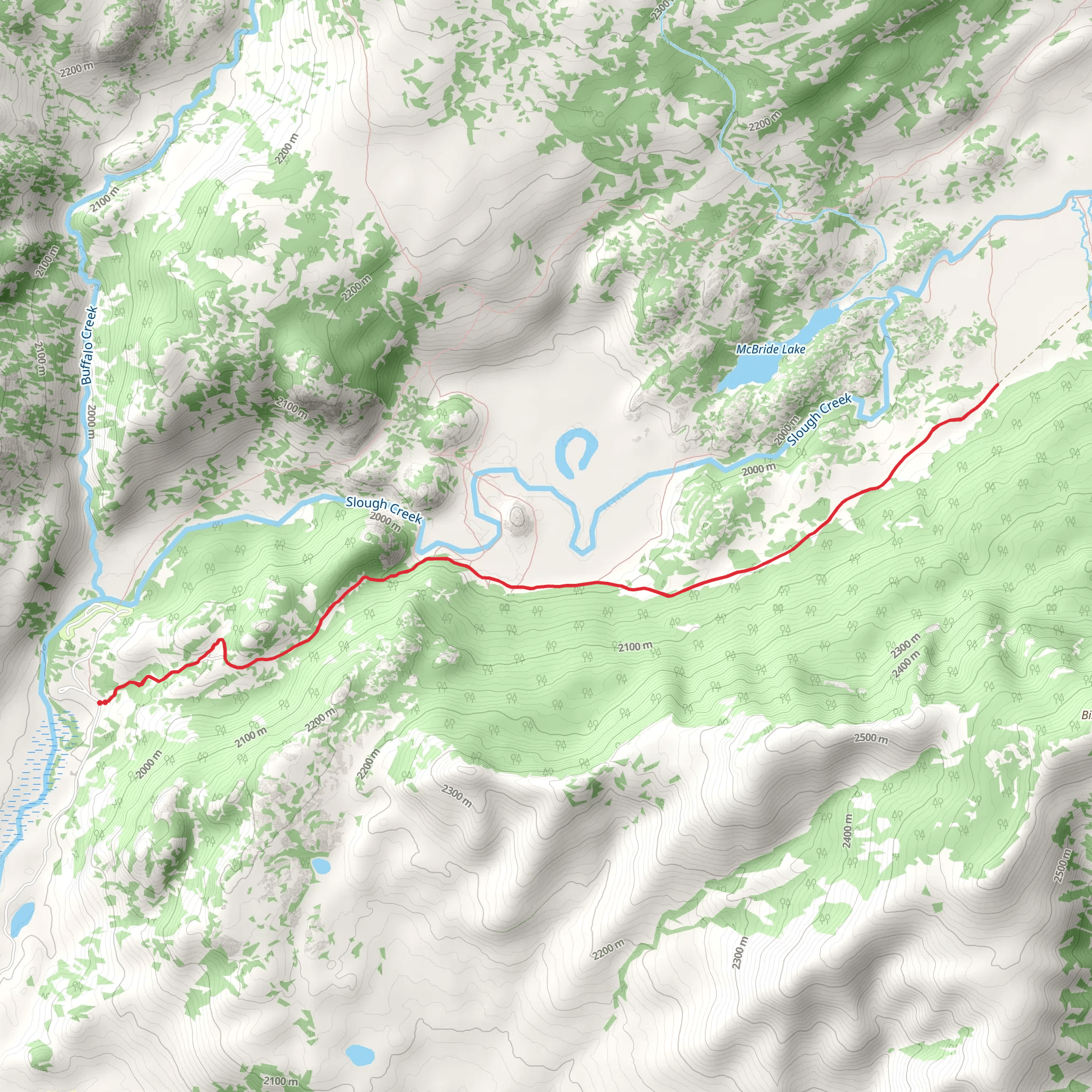 Slough Creek Trail mobile static map