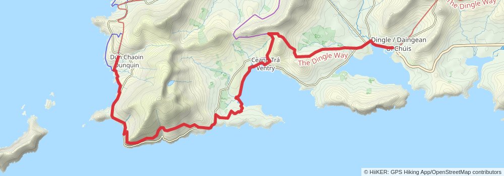 Dingle Way stage 4 Map