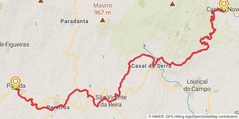GR 22 - Historical Villages Of Portugal stage 24 Map