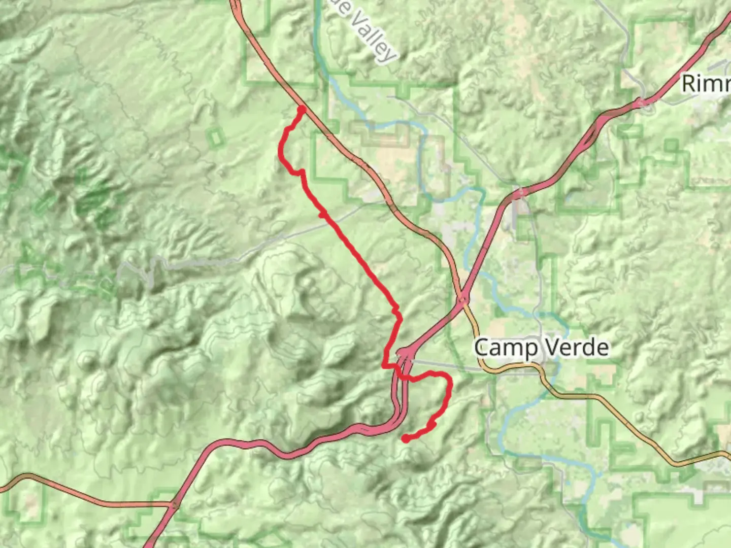An image depicting the trail Camp Verde Trail and its surrounding area.