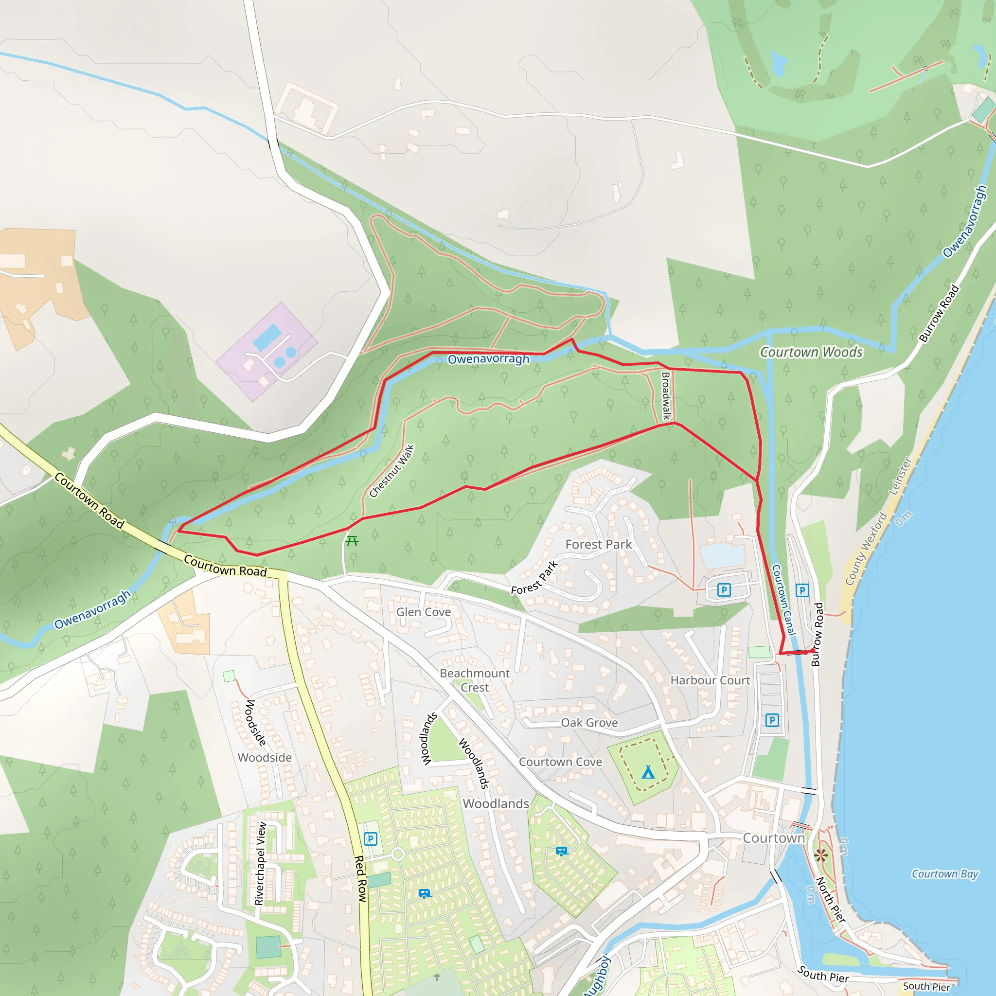 Courtown River Walk mobile static map