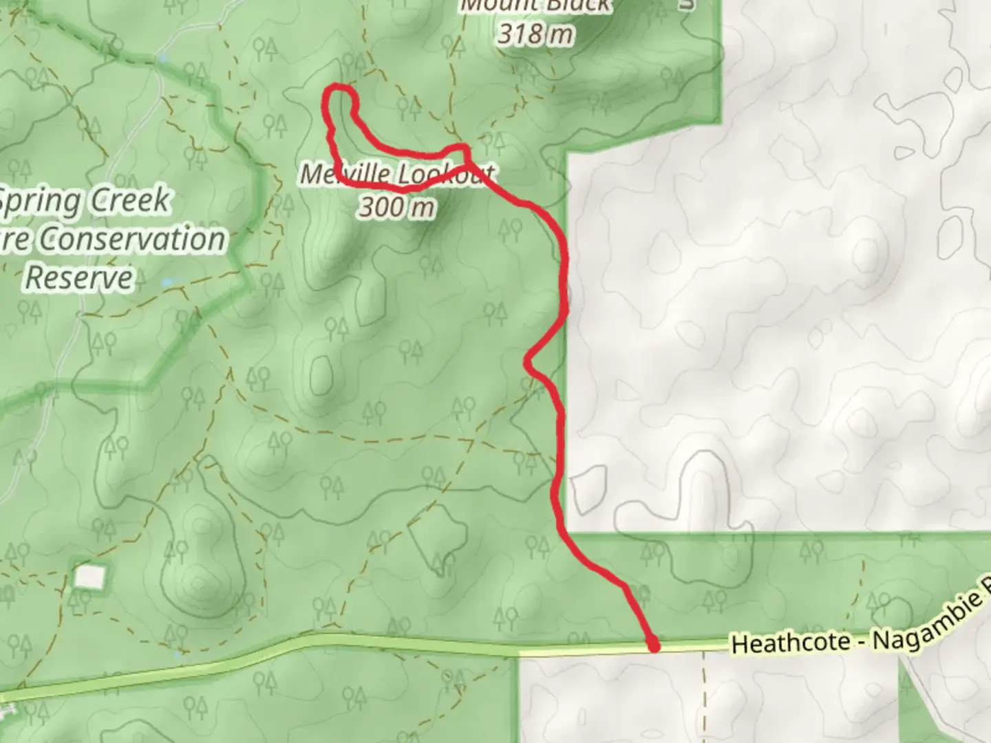 An image depicting the trail Melville's Lookout Walk and its surrounding area.