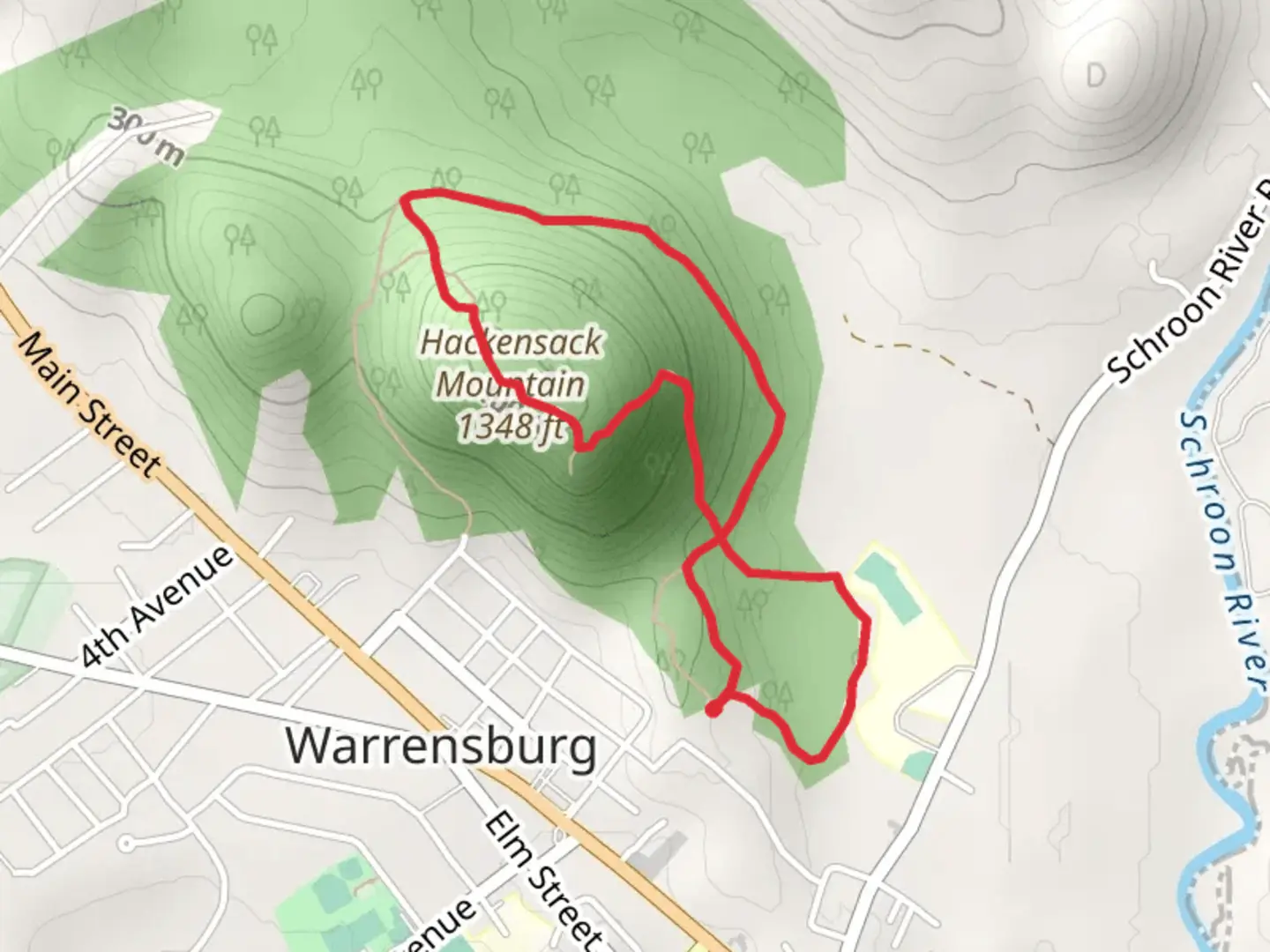 An image depicting the trail Hackensack Mountain and Purple Loop Trail and its surrounding area.