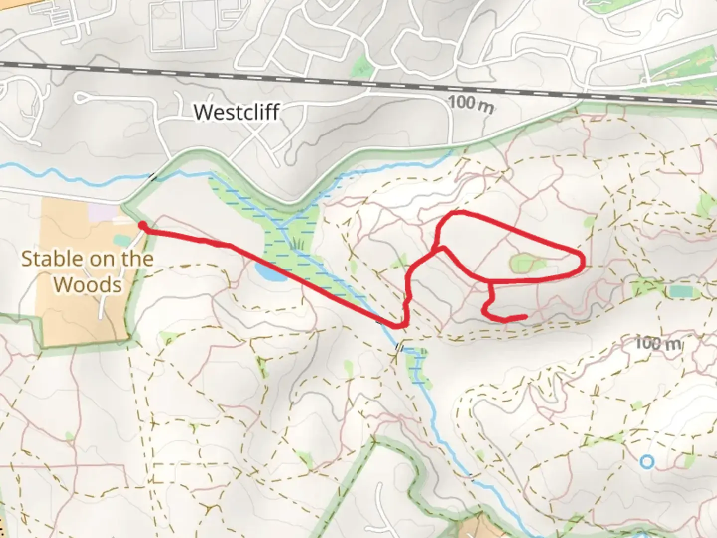 An image depicting the trail Ridge Mile Track Loop via Cathedral Aisle and its surrounding area.