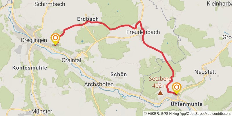 Panoramawanderweg Taubertal alt 1 Map
