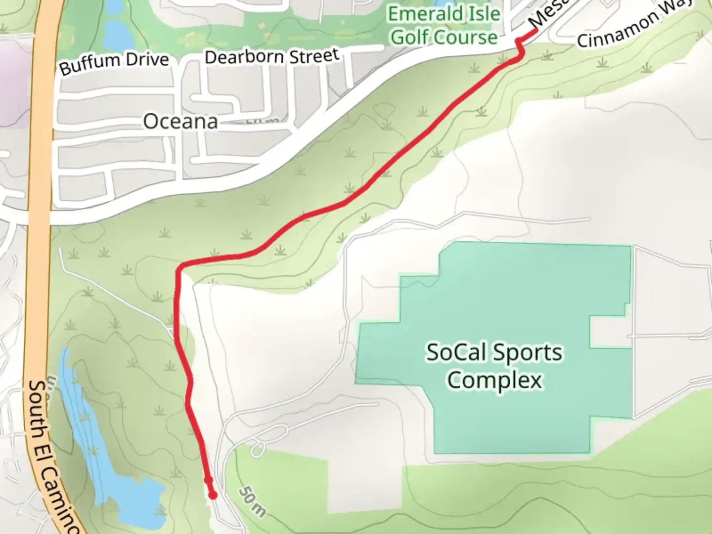 An image depicting the trail Oceanside Blvd Walk and its surrounding area.