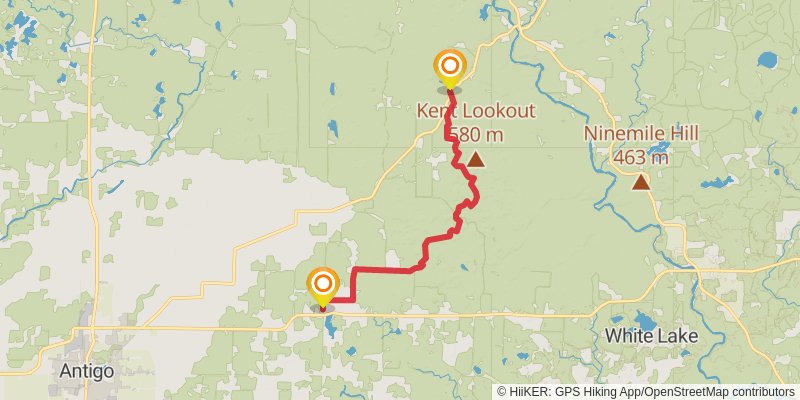 Ice Age National Scenic Trail stage 32 Map