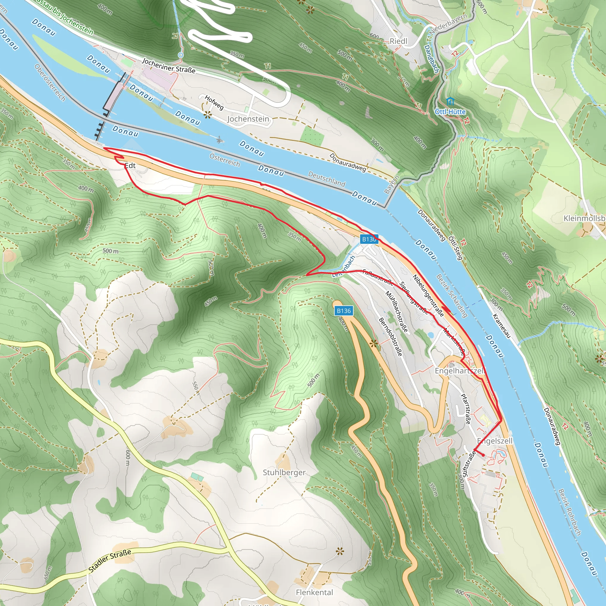 Engelhartszeller Danube World Hike mobile static map